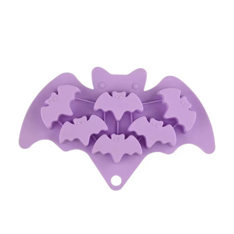 Silicone Soap Mould Halloween Chocolate Bat Skull Ghost Ice Grid Mold Cartoon Cake Baking Candle Molds