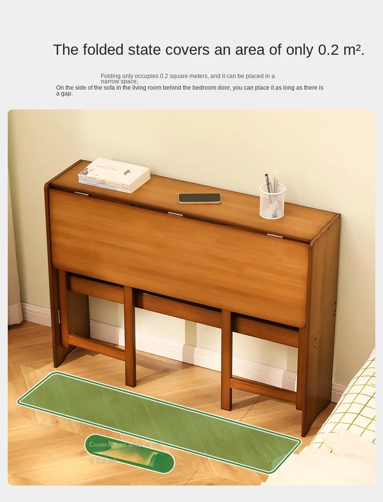 Description Picture 4 of itemFolding Desk Computer Table Desk Student Household Small Desktop Solid Wood Bedroom Bedside Writing Workbench