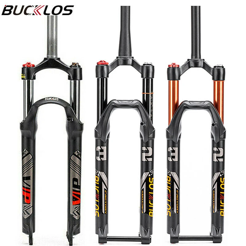 

BUCKLOS MTB Fork 29 Inch Supension 26 27.5 Inch Straight Tapered MTB Fork Quick Release Thru Axle Fork Disc Brake Bicycle Fork