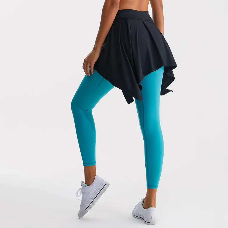 Sports Yoga Short Skirt Zumba Ballet Dance Pilates Hip Cover Clothes Fit Workout Golf Horse Anti-glare Straps Towel Wear Women