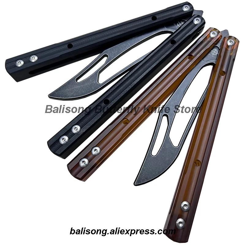Baliplus Jk Orca Clone G10 ultem Pl stico Canal Al as Balisong Flipper Trainer Borboleta Trainer 