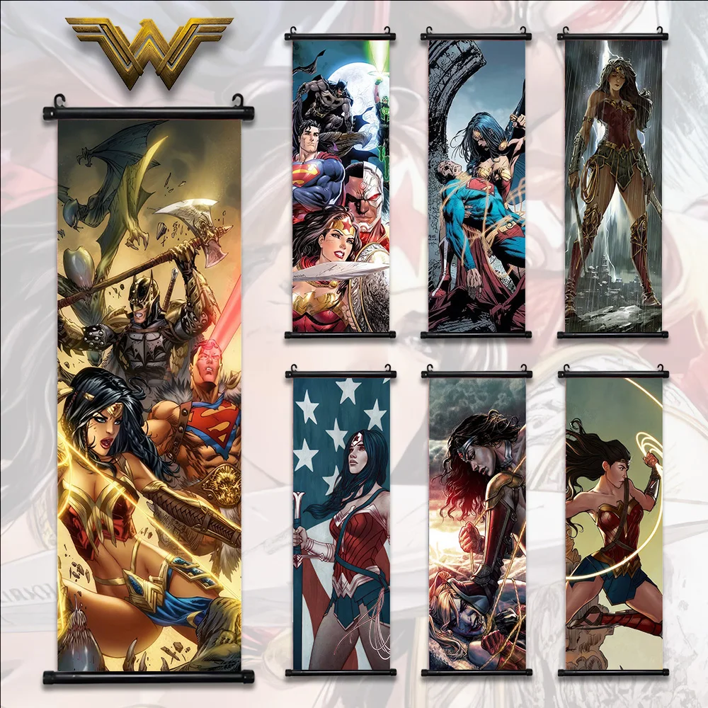 Dc Wonder Woman Movie Wallpaper Comic Poster Wall Artwork Canvas Painting Picture Print Hanging Scroll Home Decoration Art