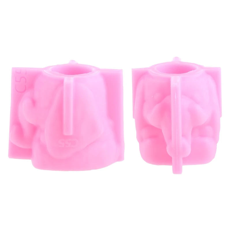MXME Elephant Flowerpot Pen Holder UV Epoxy Mold Cement Plaster Clay Silicone Mould