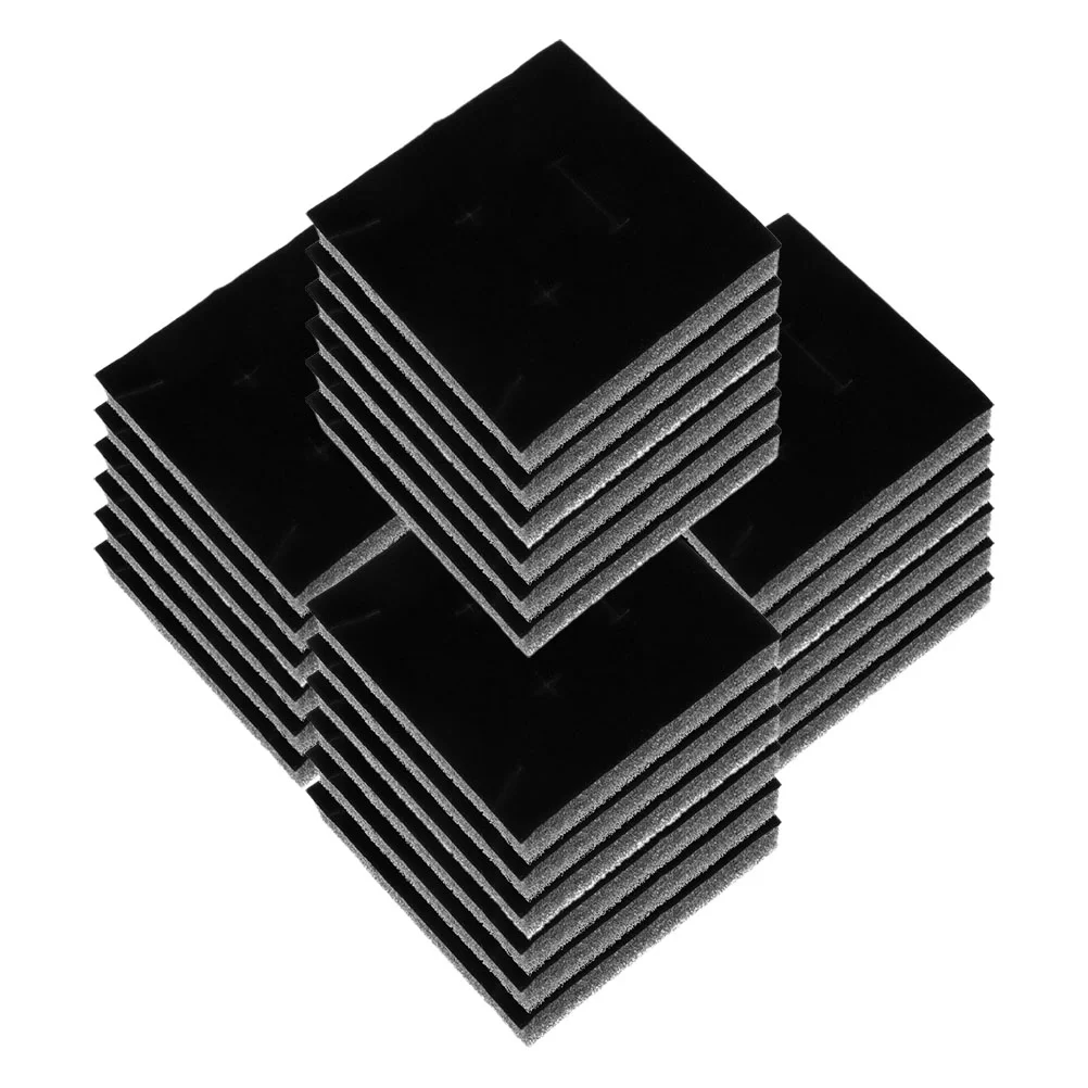 

50 Pcs Storage Box Plug-in Jewelry Lining Ring Boxes Sponge Flannel Organizer Insert Earring Holder