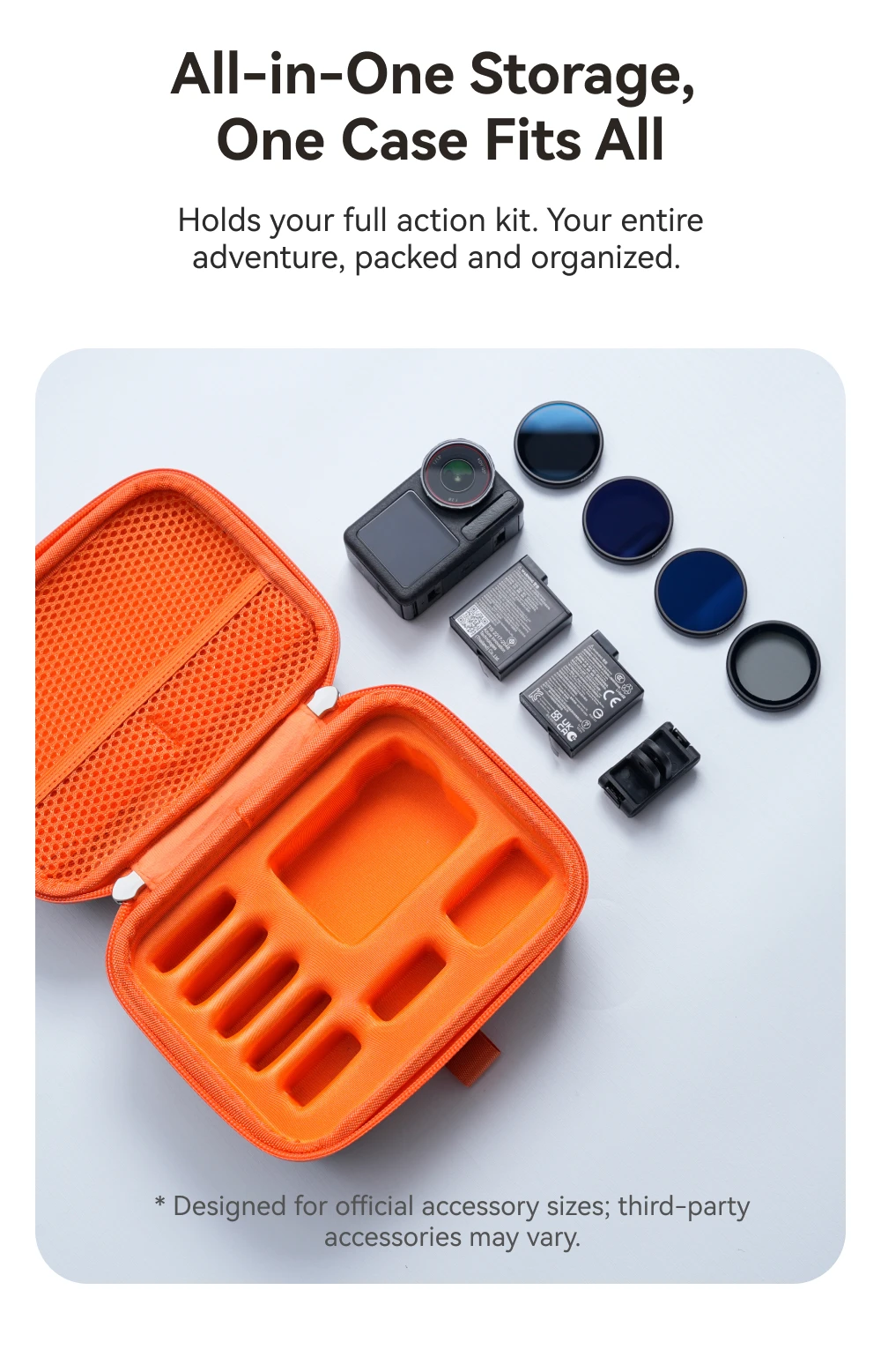 TELESIN DisAdv Action-Kamera-Aufbewahrungstasche für DJI Osmo Action 6 5pro 4 Box, schützende wasserdichte Tasche, Aufbewahrungsbox, Zubehörtasche – Detail 3