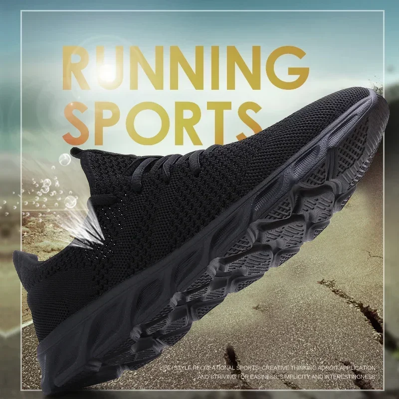 Non-slip Men's Running Shoes Knitting Mesh 2