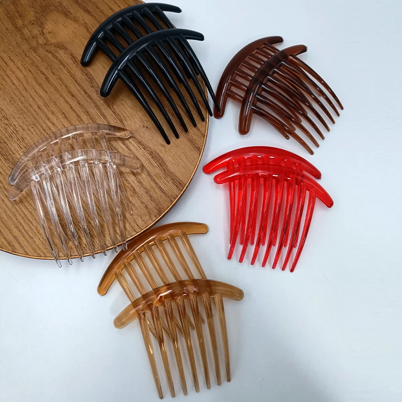 2/8 PCS 7 Zähne PC Material Kunststoff Haarkämme Kopfschmuck Kamm mit Zähnen Einsatz Kamm Dame Haarschmuck