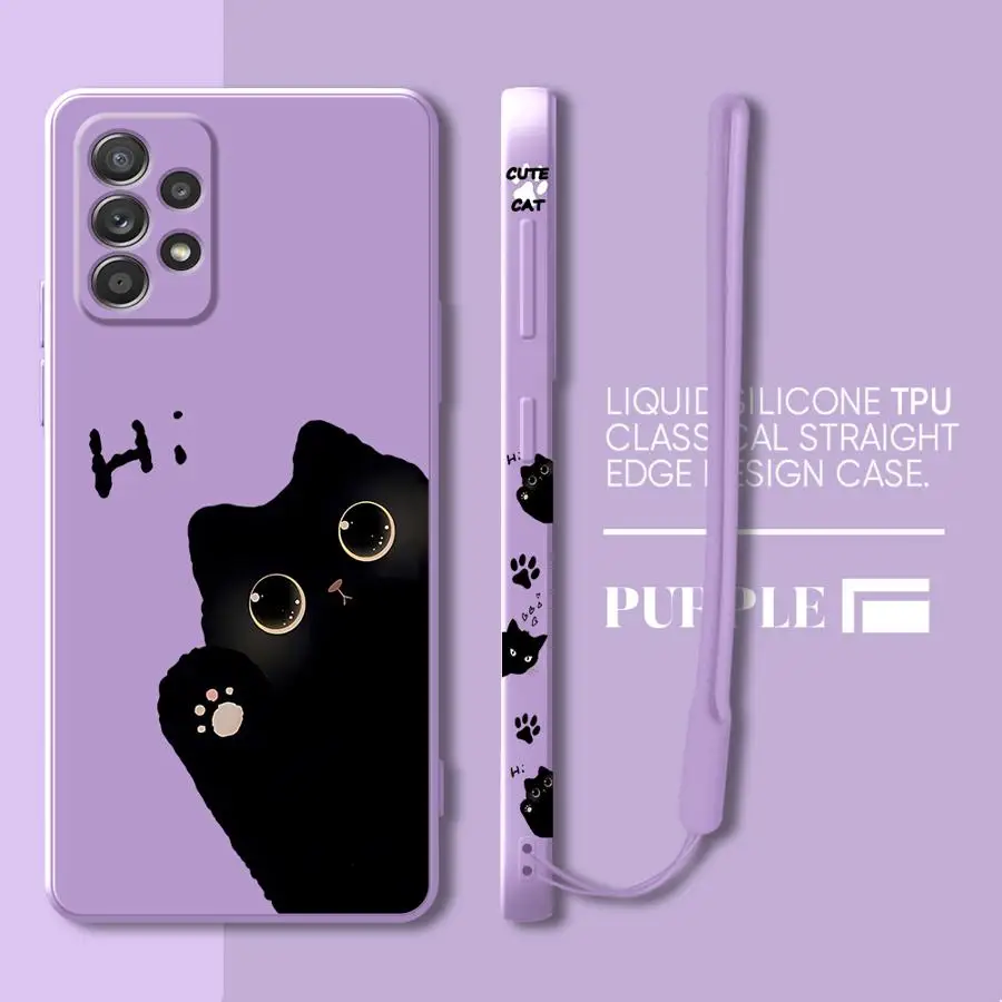 Cartoon Black Cat Phone Case - Sleek and Stylish Design
