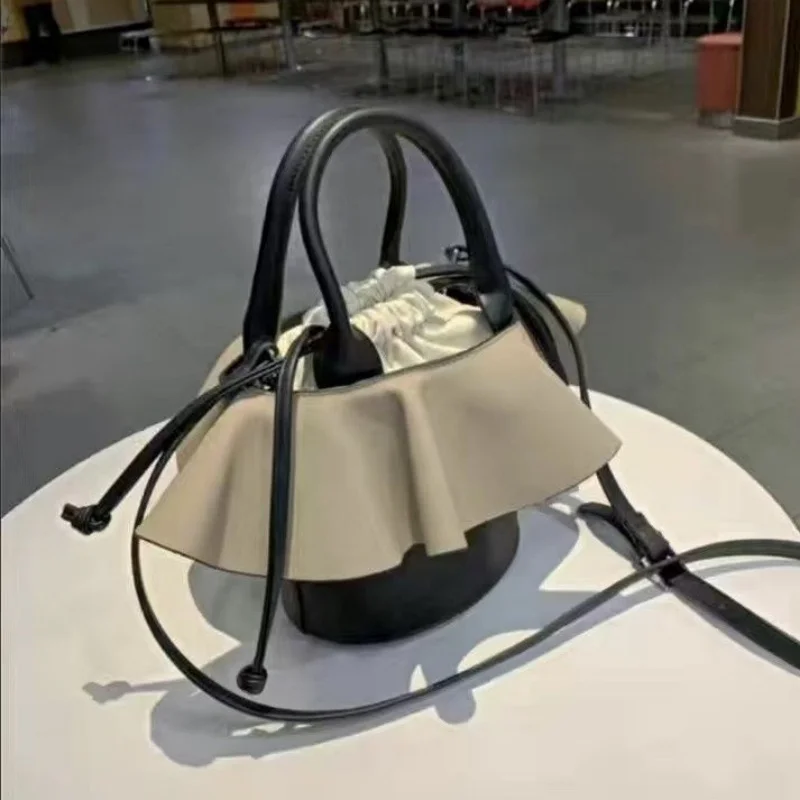 Korean Ruffle Edge Fashion Sweet Female Handbag Women Shoulder Bag Croddbody Underarm Bag