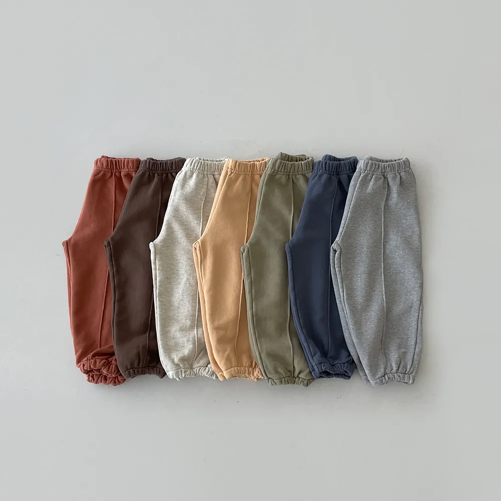 Autumn Children's Cotton Harlan Loose Baby Pants Solid Boys and Girls Casual Sports