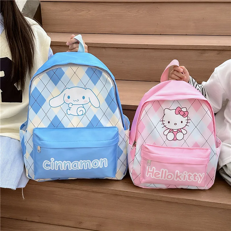 

New Hello Kitty Cinnamoroll Sanrio Anime Children School Bag My Melody Kuromi Cartoon Storage Backpack Lovely Toys for Kids