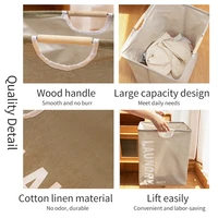 Waterproof Laundry Basket Cotton Linen Dirty Clothes Baskets Laundry Organizer Foldable Sundries Storage Bag Foldabling Hamper 6