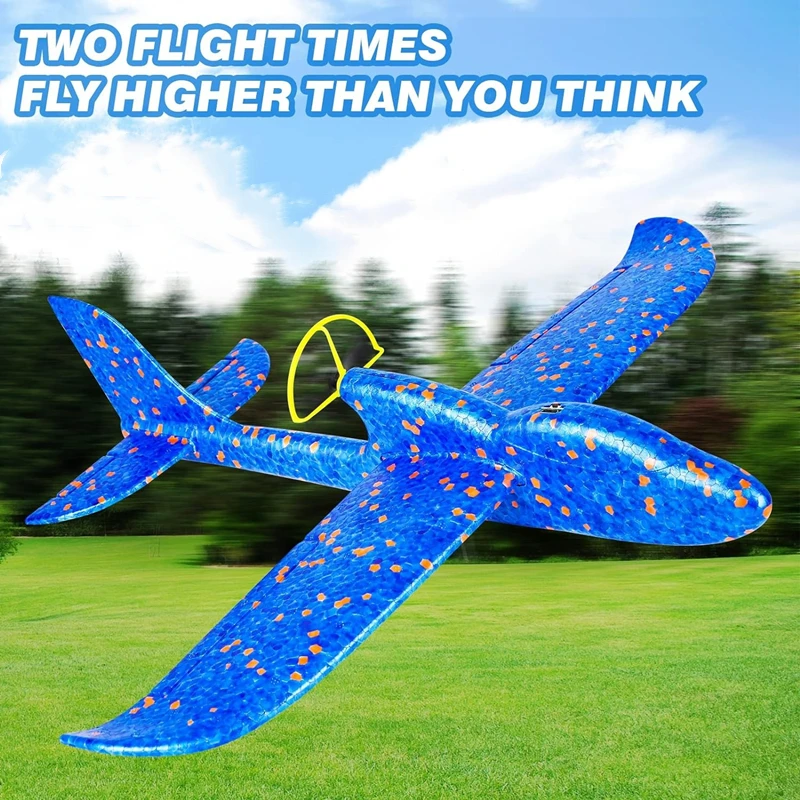 Electric Foam Plane Glider Hand Throw Airplane with LED Light Automatic Flight Planes Outdoor Kids Toys for Children Boys Gifts 2