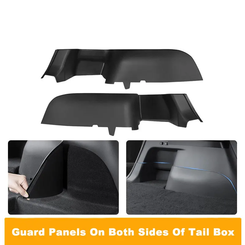 

For Tesla Model Y Car Rear Trunk Side Guards TPE Cover Fluff Surface Corner Protection Shell Auto Rear Trunk Protector