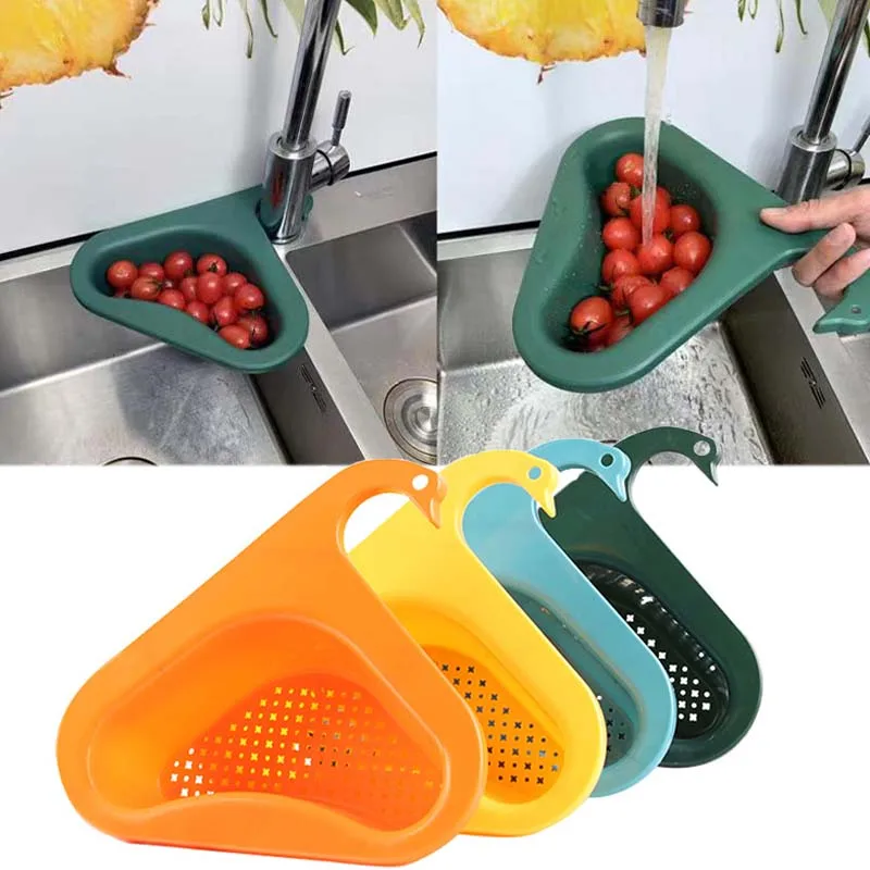 

Household Sink Hanging Drain Basket Fruit and Vegetable Wash Basin Kitchen Supplies Dry and Wet Separator Leftovers Sink Filter