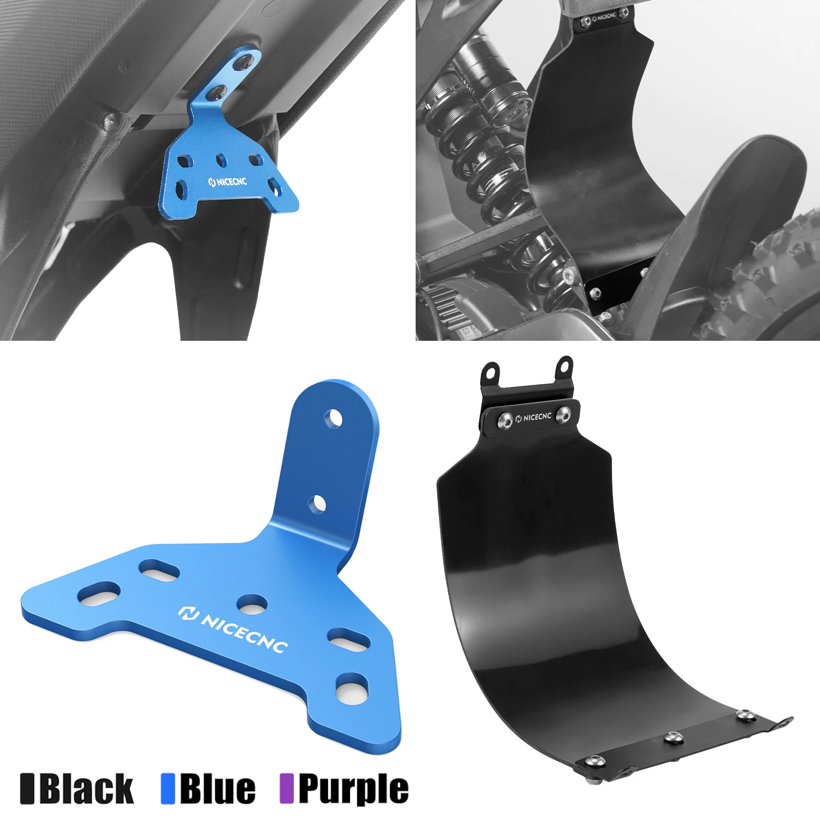 NICECNC Für Surron Light Bee X S L1E Für Segway X160 X260 Motocross Hinten Schock Kotflügel Schlamm Schutz Rücklicht Montage Halterung