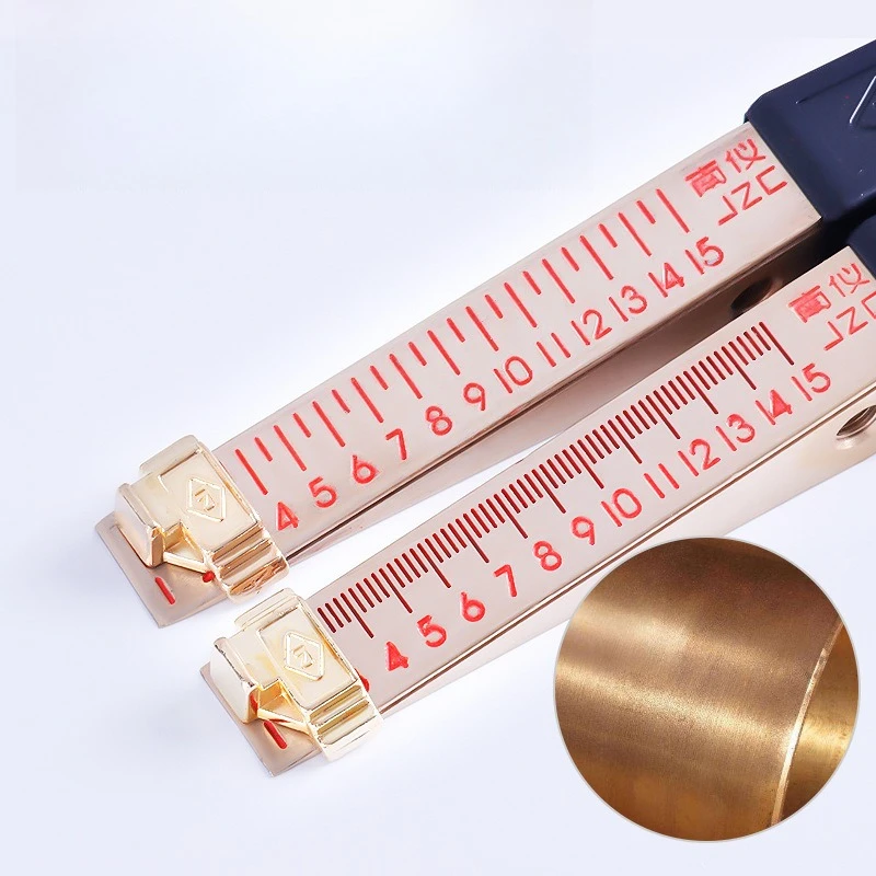 웨지 필러 게이지 1-15mm 순수 구리 테이퍼 게이지 갭 측정 도구 자동차 및 엔지니어링용 미터법/영국식 이중 스케일
