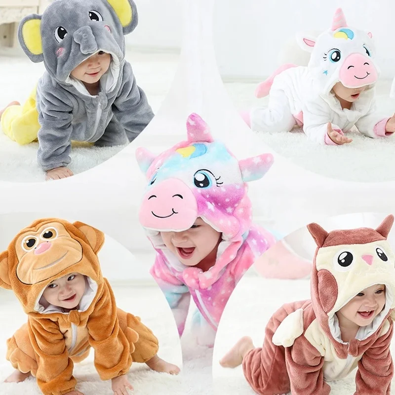 

Baby Romper Newborn Infant Clothing Boy Girl Unicorn Pajamas Kigurumi Animal Onesie Jumpsuit Panda Costume Winter Baby Rompers