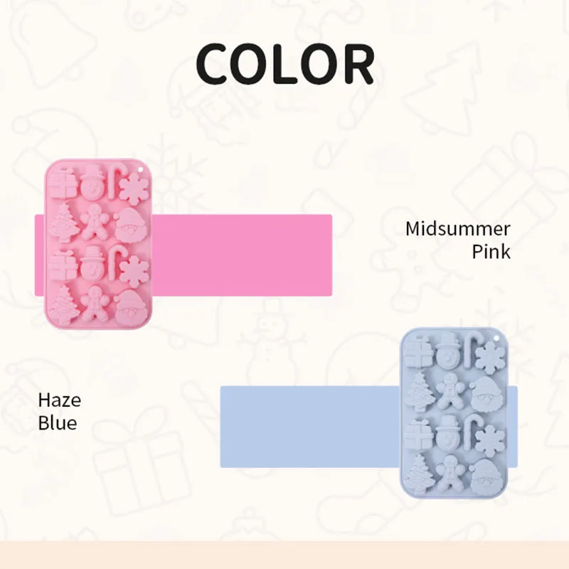 14EvenSiliconeChristmasMoldSnowmanCrutchesQiaoleliBiscuitMold