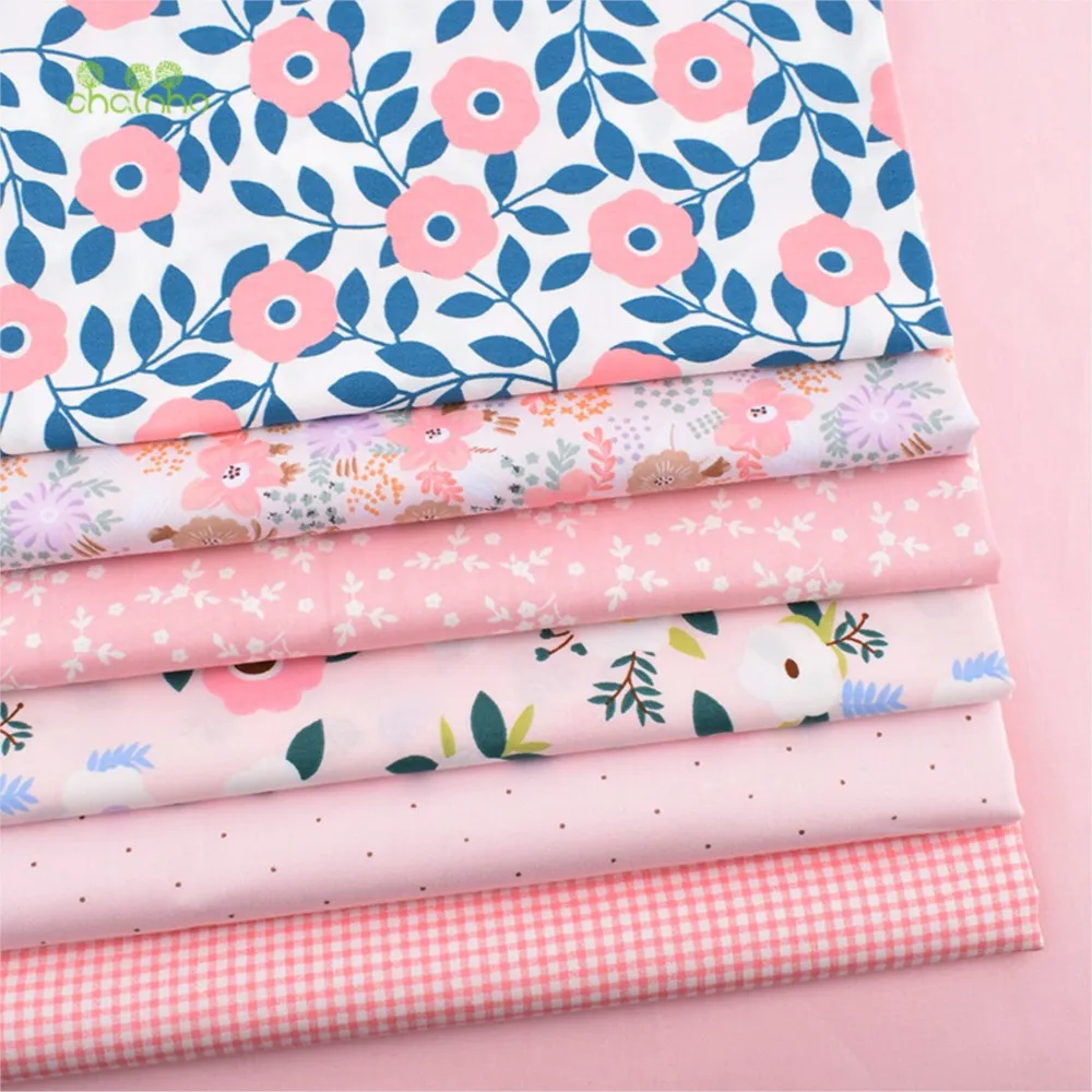 Chainho,Printed Twill Weave Cotton Fabric,Patchwork Cloth,DIY Sewing Quilting Material,Floral Series Textile,20x50cm or 40x50cm