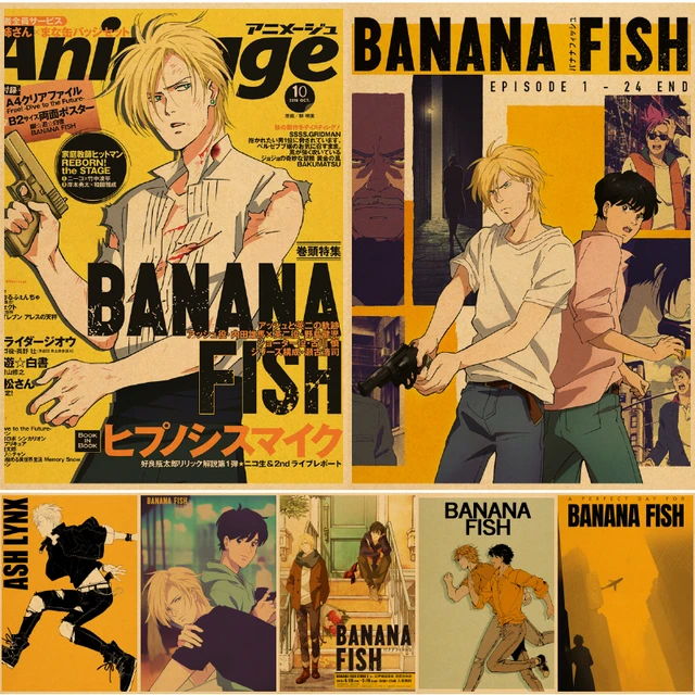 BANANA FISH Anime Retro Ash Lynx Posters HD Impressão e Pintura Wall Art  Canvas BL Cartoon