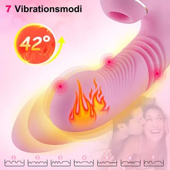 Sucking Vibrators Clitoris Stimulator Women Dildo Heated Thrusting Clit Sucker Sex Toy for Adult 18 Female Maturbation 3