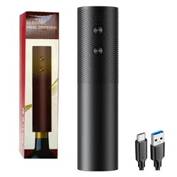 Automatic Electric Wine Opener with USB Charging - Easy - to - Use Sommelier Corkscrew (Black)
