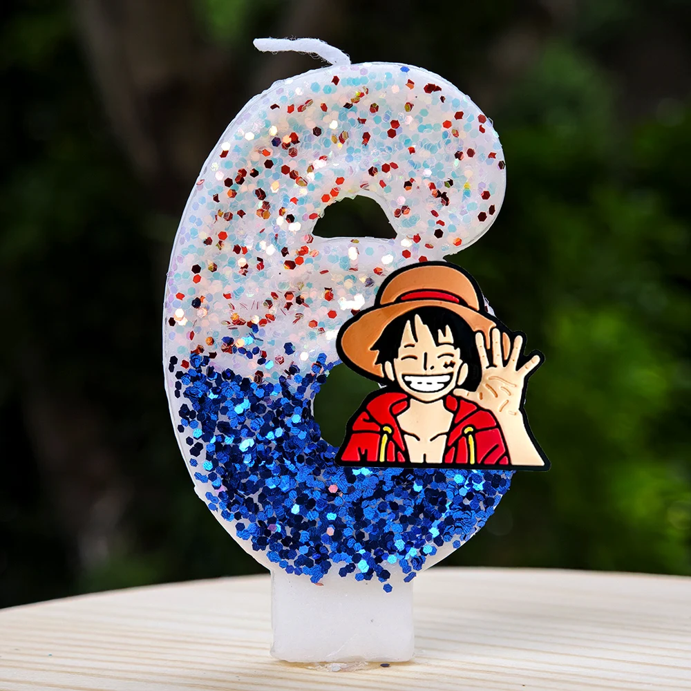 Beliebte One Piece Themen-Kerze Nummer 0-9 Luffy-Kerze Kuchendekoration Geburtstagsparty für Kinder Babyparty Spielzeug Geschenke – Detail 18