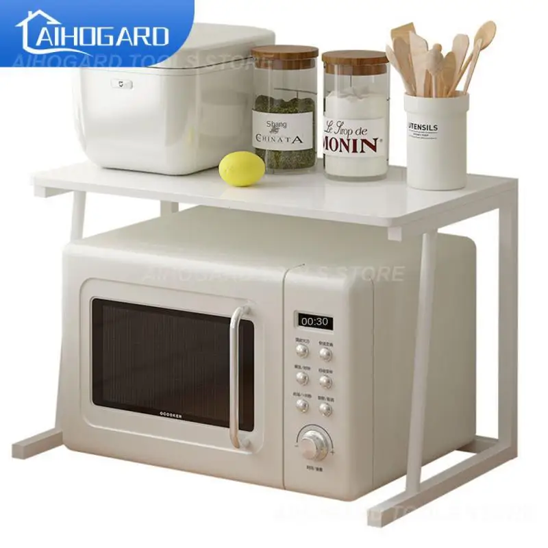 Double layer Oven Storage Rack Layered Support Multi function Table Top Microwave Oven Shelf