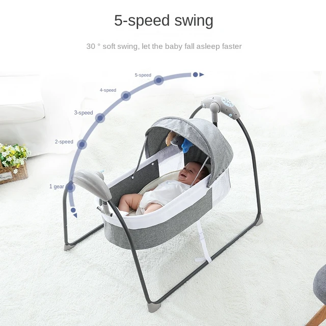 Baby Swing Electric Smart Bluetooth Baby Rocking Chair Baby Bed Electric  For Newborn Baby Adjustable Babies Electric Swing - AliExpress