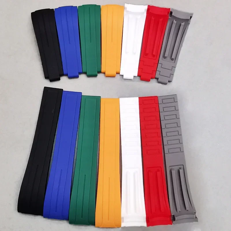 Cinturino Per Orologio In Gomma Da 20Mm Per Rolex Water Ghost Oyster Perpetual Yacht-Master Cinturino Da Polso Impermeabile Con Cinturino Curvo