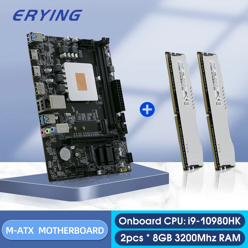 ERYINGGaming PC Motherboard Set, Onboard CPU Kit, i9 10980HK, i910980HK, SRH8T NO ES, 2.4GHz