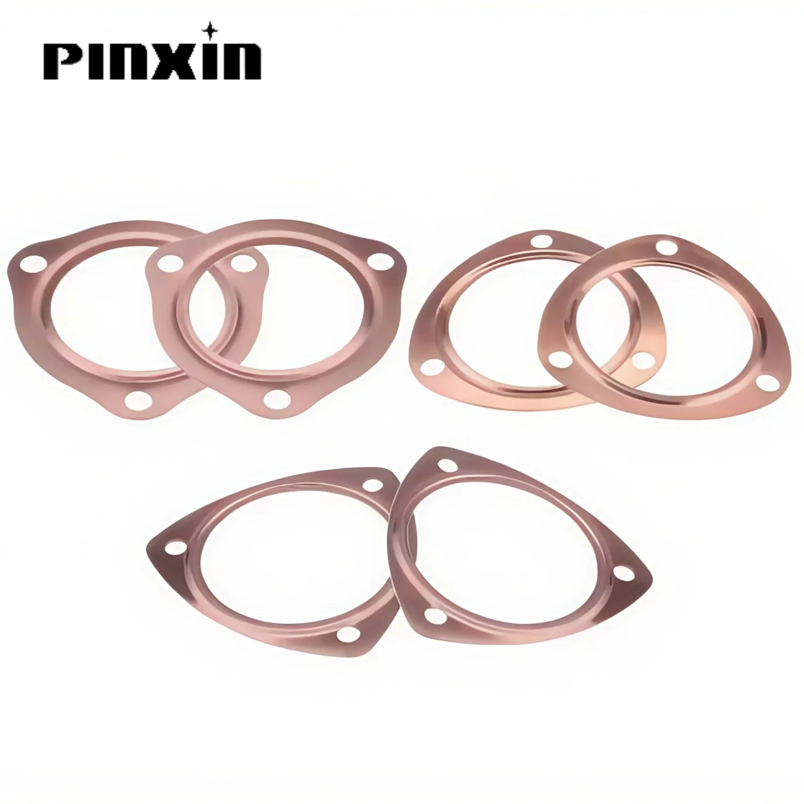 PinXin New 2.5''/3"/3.5'' Copper Header Exhaust Collector Gaskets Reusable SBC BBC 302 350 454 383