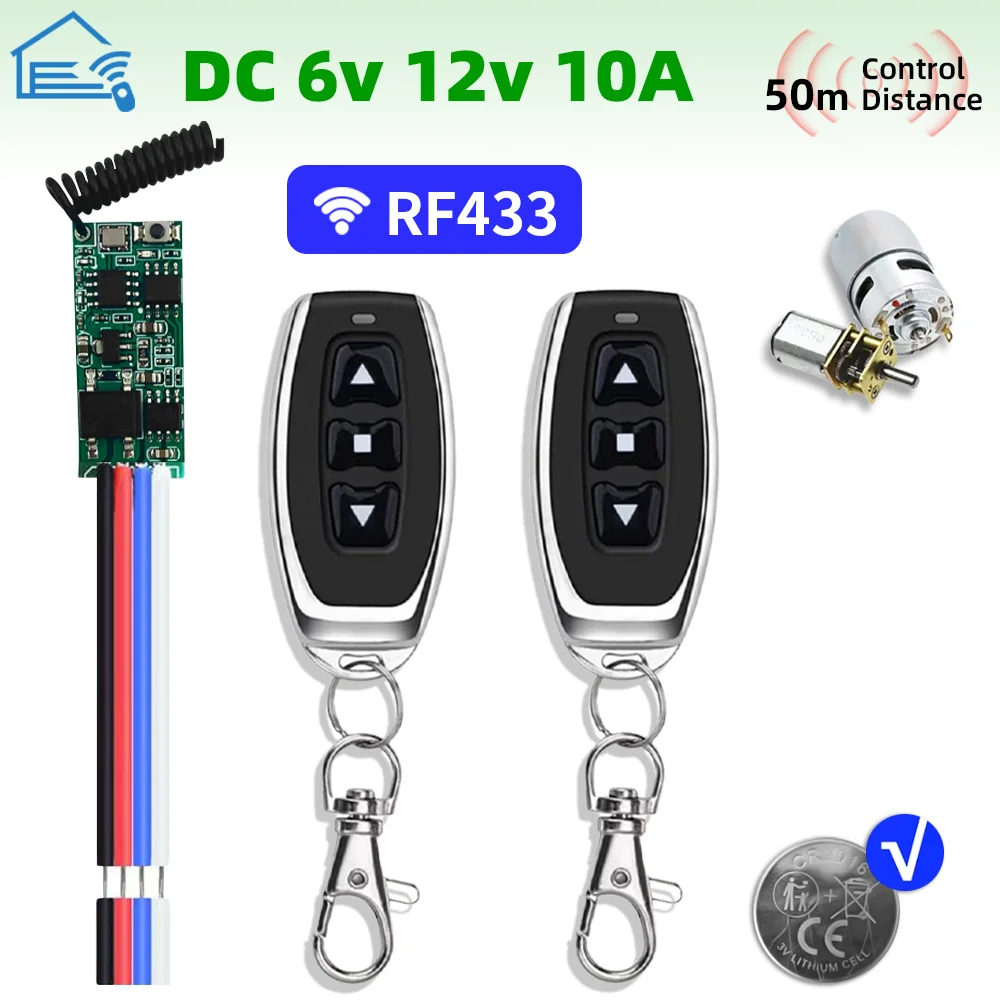 Télécommande portable du kit télécommande sans fil 433MHz, avec boutons de commande pour éclairage de sécurité.
