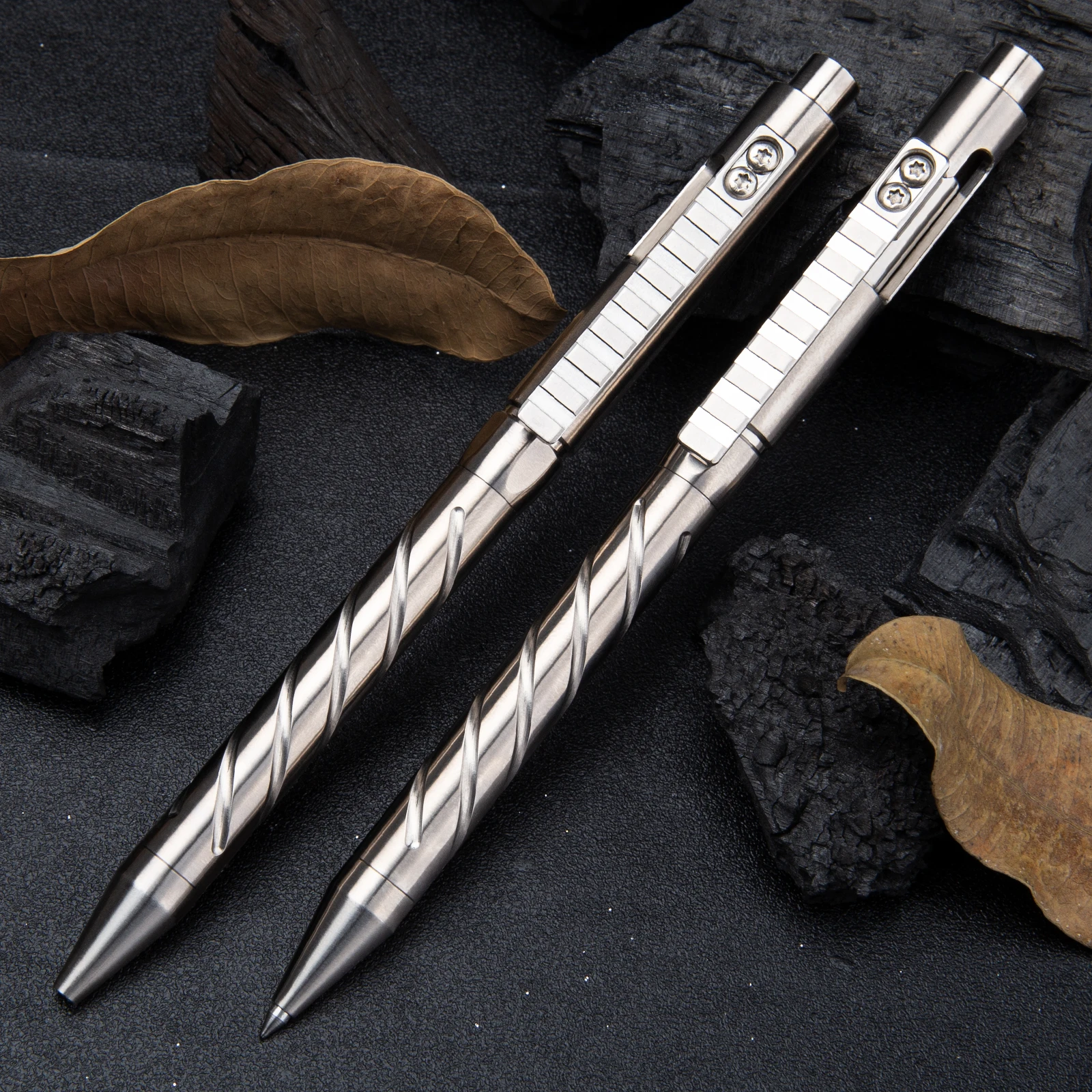 Titanium Bolt Action Pen Metal Ballpoint Pen Writing is Smooth Portable Office Stationery EDC Office Business Pocket Pens