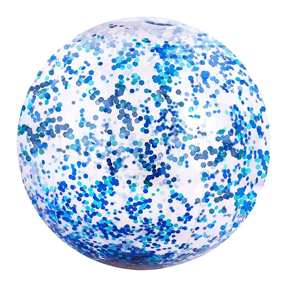 40/60cm Inflatable Glitter Beach Ball Summer Water Ball Sequin Beach Balls for Summer Swimming Pool Party Toys for Kids Adult 4