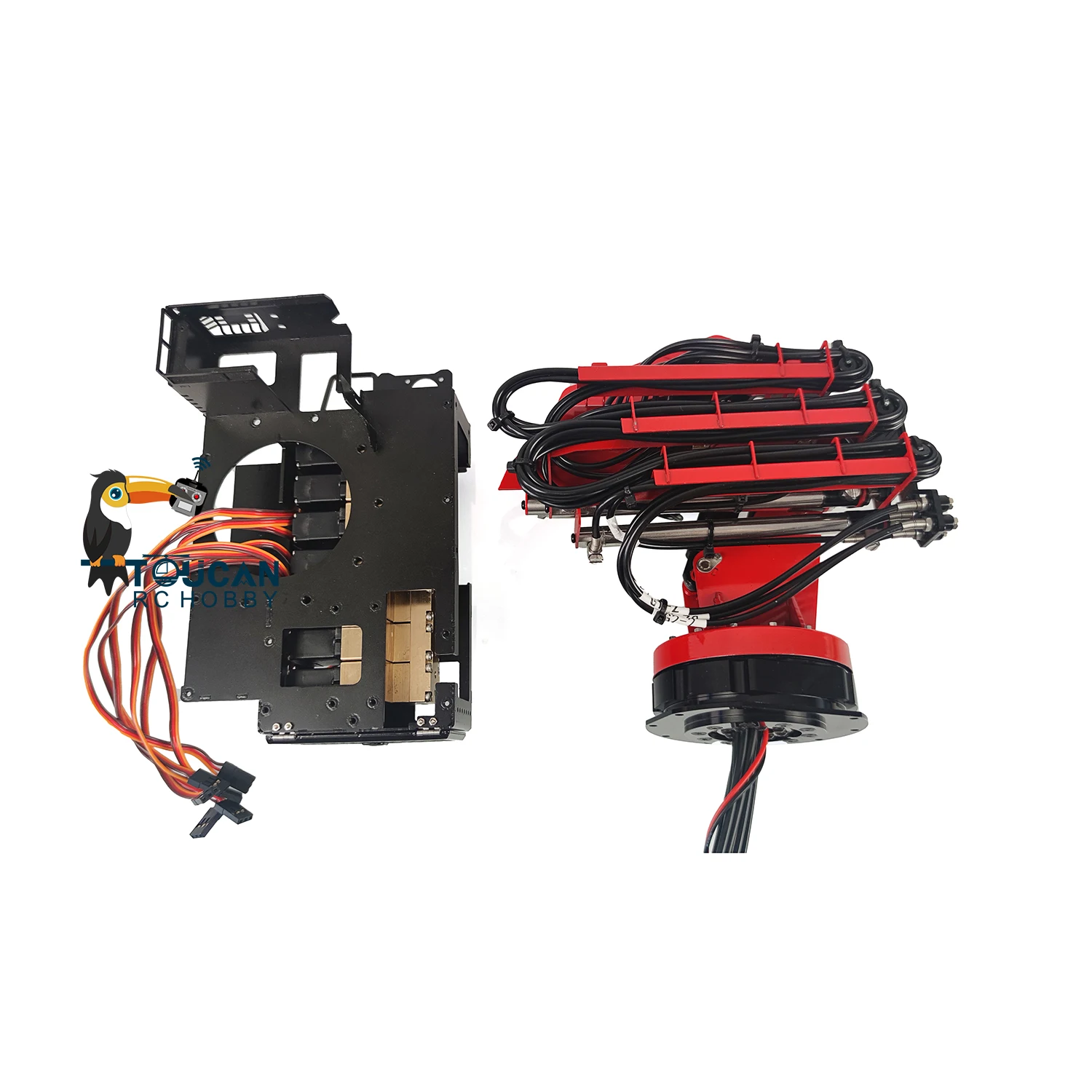 LESU RC Metal Crane for 1/14 Scale Remote Control CNC Hydraulic Roll On Off Dumper Truck Tractor DIY Model Adults Toys TH19710 4