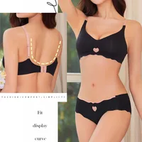 2PCS/Set Women Seamless Bras Push Up Padded Brassiere No Steel Comfortable Underwear for Female Women's V Neck Sexy Lingerie - Image 3