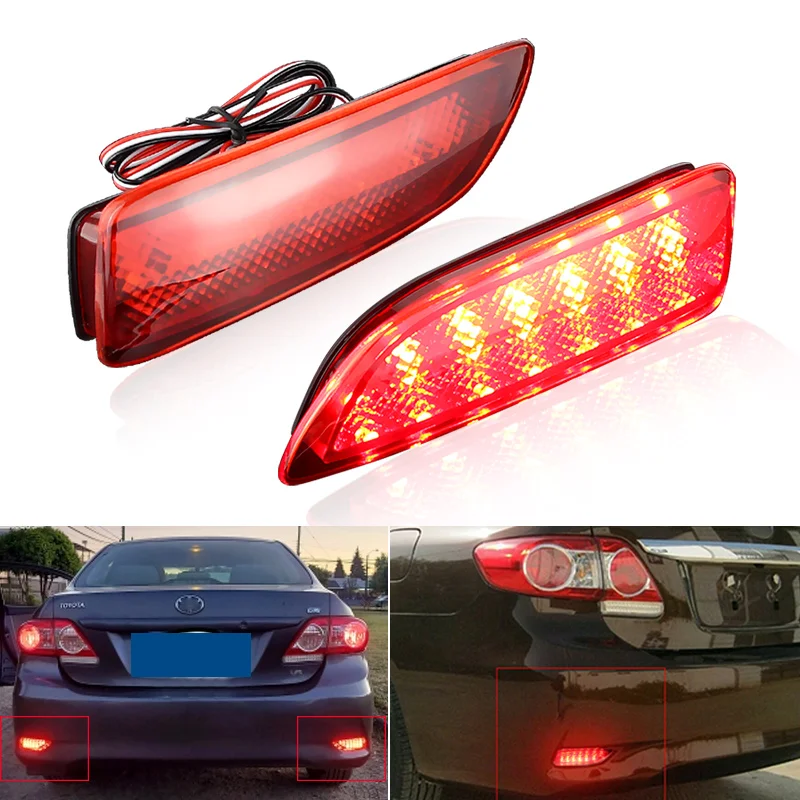 1set Led Rear Bumper Reflector Light For Toyota Corolla 2011 2012 For ...