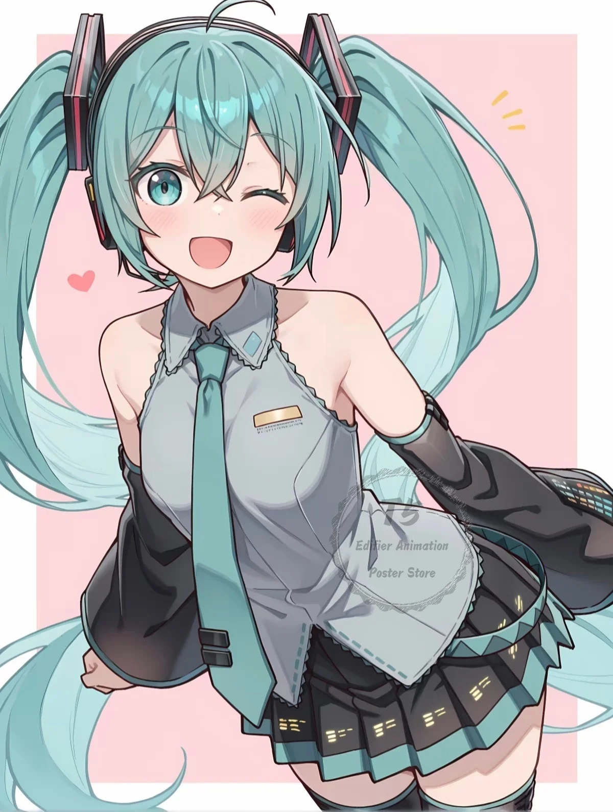 Hatsune Miku HD Art Poster - Vibrant Wall Mural Decor for Bedroom & Living Room, Perfect Gift for Vocaloid Fans