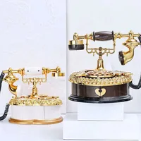 Creative Heart Shape Telephone Music Box Plastic Music Box Desktop Jewelry Storage Home Decoration Kids Toy Birthday Gifts 2