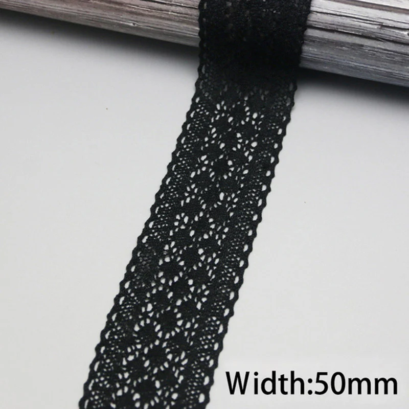 (5Meter/roll)  White Cotton Embroidered Lace Net Ribbons Fabric Trim Handwork DIY Sewing Handmade Craft Materials