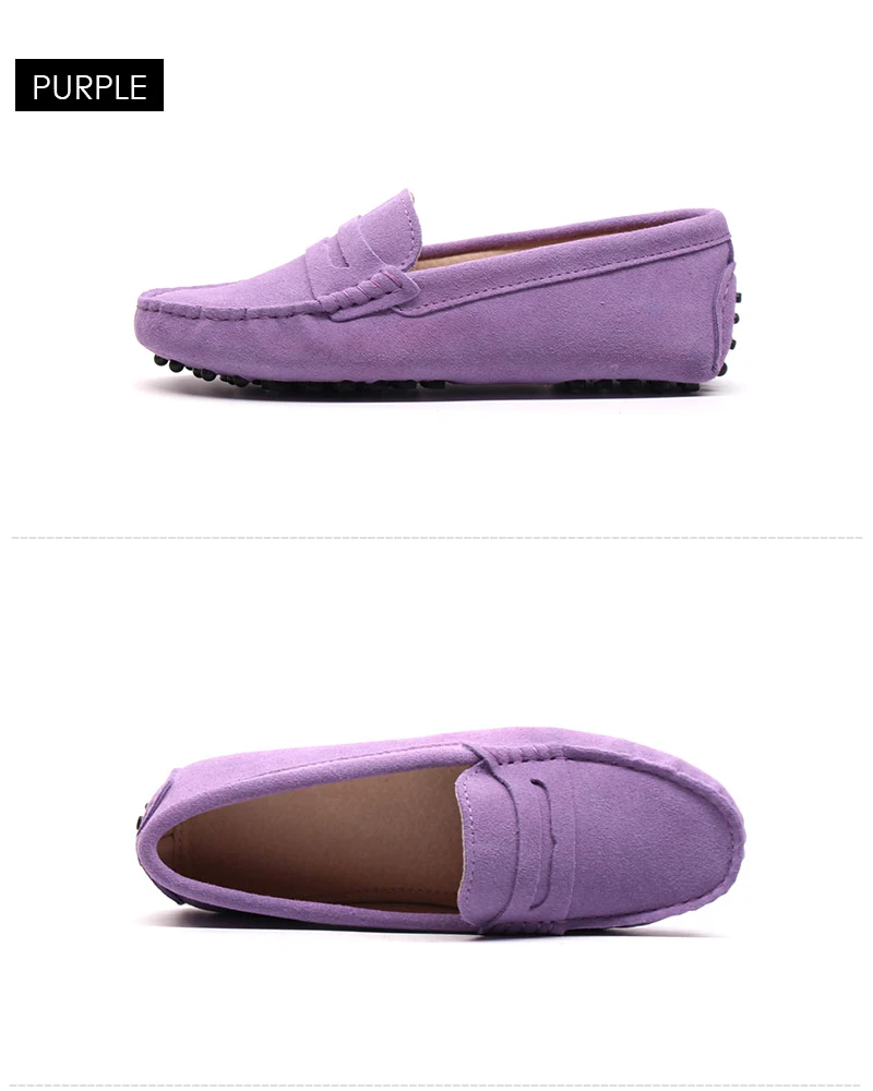 GRWG Shoes Women Genuine Leather Spring Flat Shoes Casual Loafers Slip On Women's Flats Shoes Moccasins Lady Driving Shoes