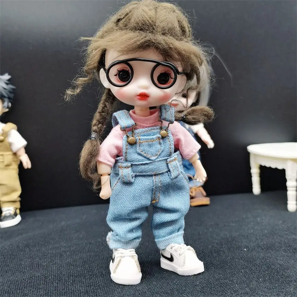 Fashion Trousers Doll Denim Pants Playing House Casual Wears Obitsu11 Overalls Dress Up Outfit Doll Clothes 1/12Bjd Doll