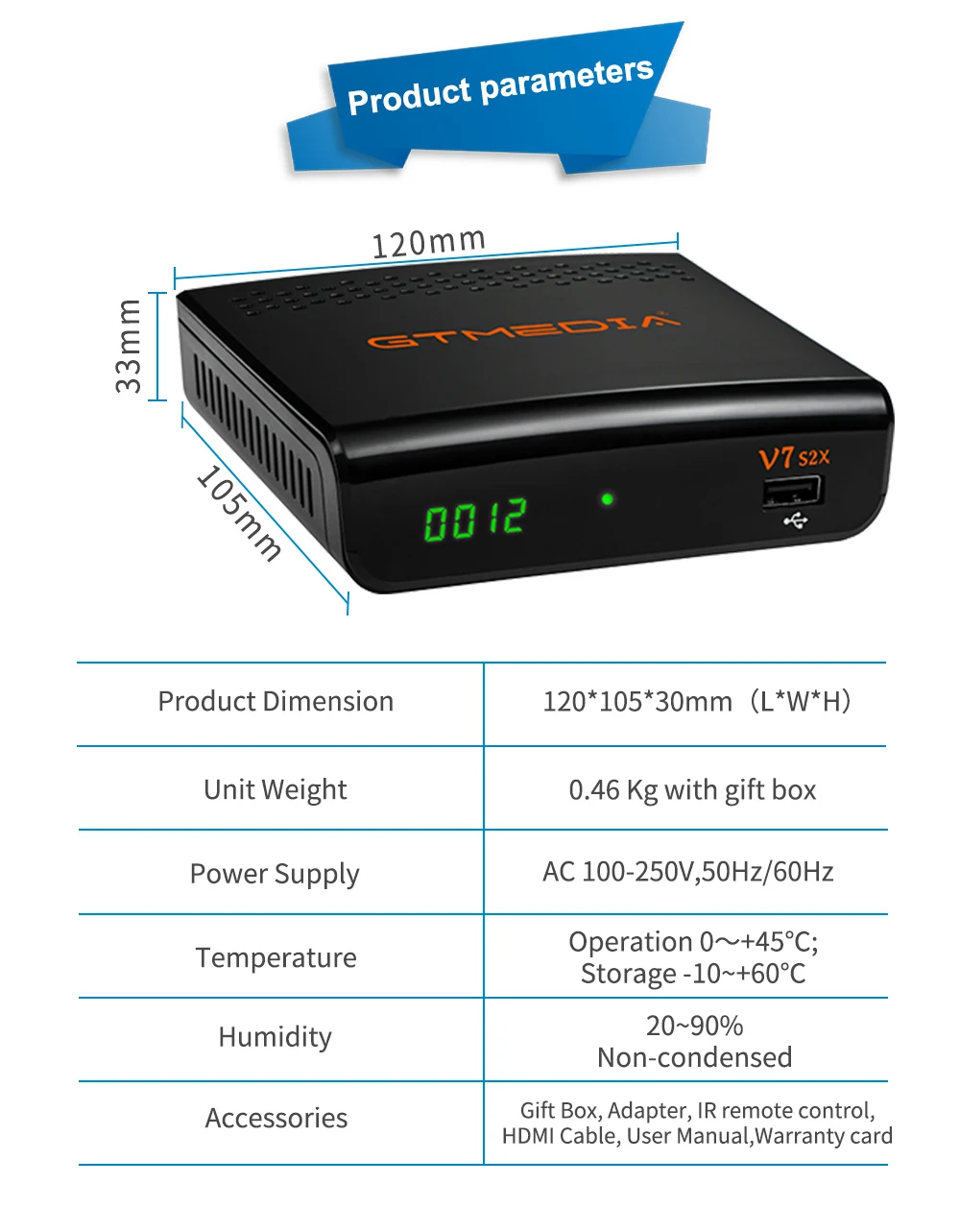 Original Gtmedia V7 S5X HD DVB-S2 satellite receiver 1080p full hd decoder with Usb wifi upgrade by gtmedia v7 hd from Spain box stream