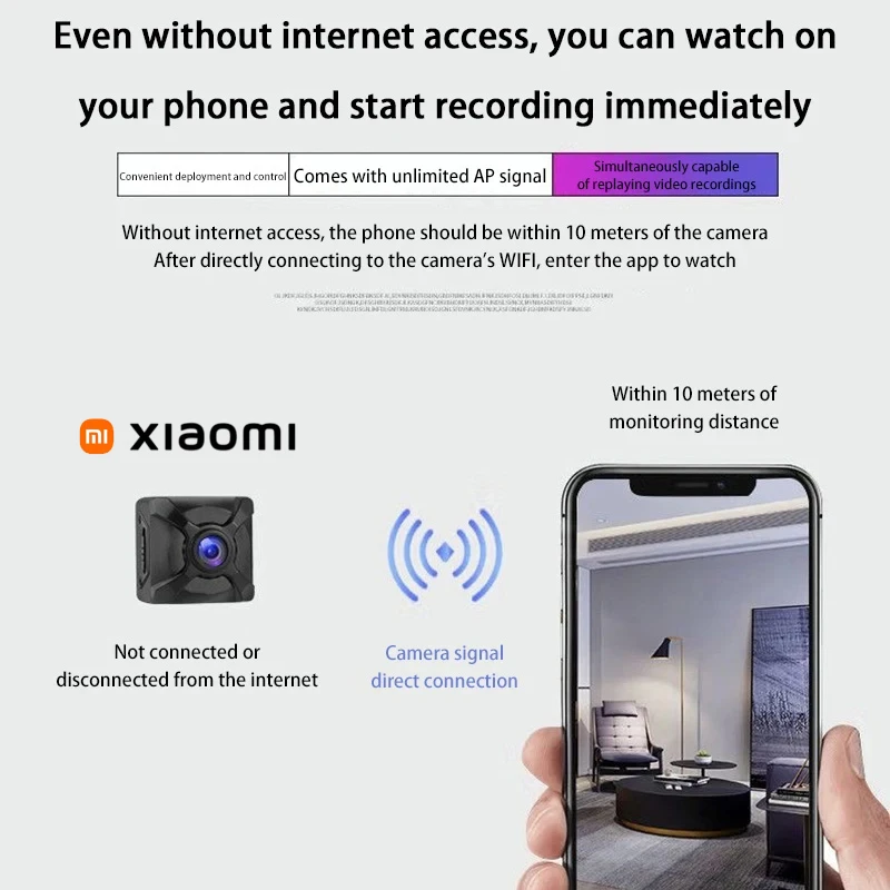 Xiaomi X5 Wireless Camera Mini WiFi IP/AP Remote Monitor Rechargeable Battery Motion Detection 1080P Portable Camcorders Home 3