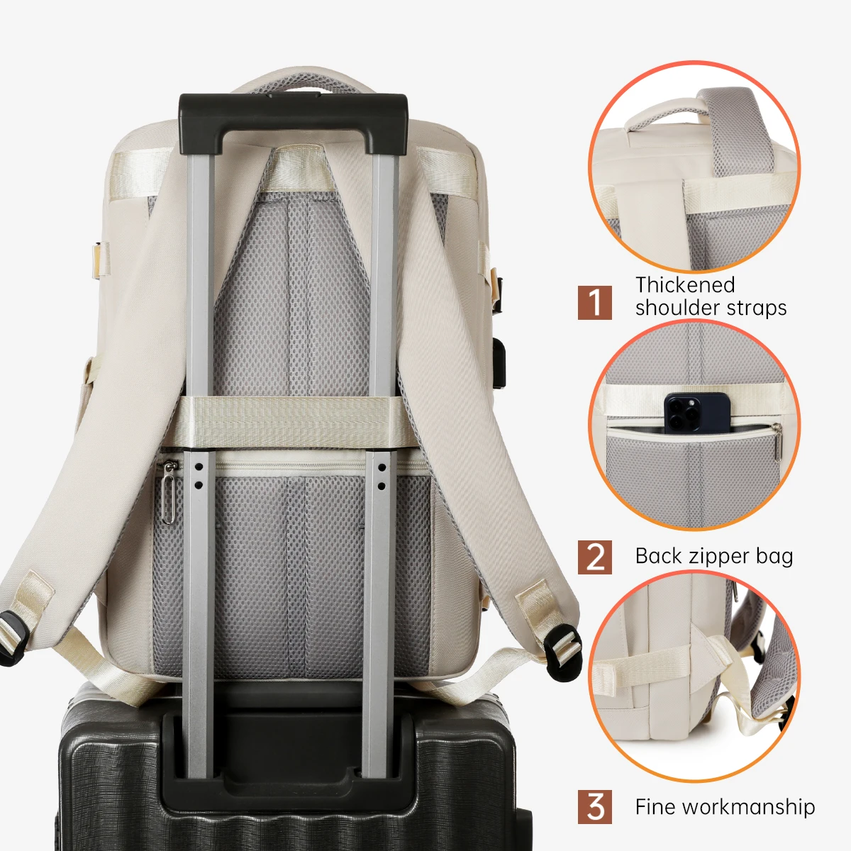 Backpack Women's 2025 New Casual Business Computer Backpack Outdoor Travel Large Capacity Travel Bag Student School Bag Business Travel Commuting Work Class