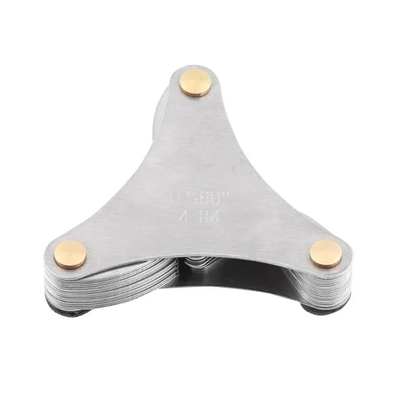 51/58PCS Stainless Steel Pitch Scale High Precision Measuring Tool Insert U.S. Screw Gauge Metric Inch One Piece Thread Samples