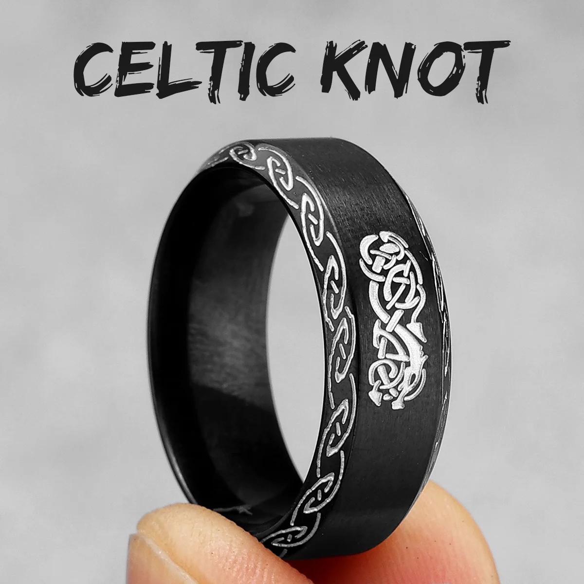 Vintage Nordic Celtic Knot Stainless Steel Rings - Viking Inspired Jewelry Gift