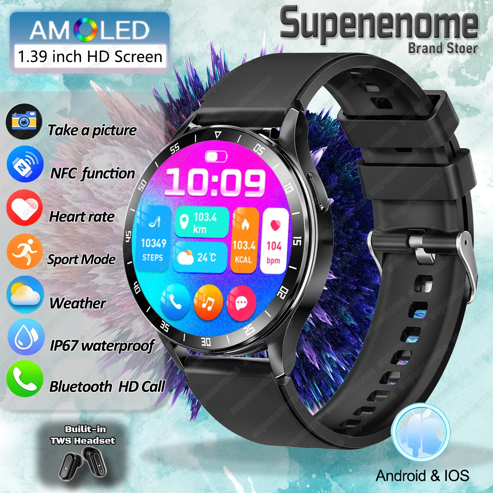 

2024 New X10 TWS 2 in 1 Headset Smart Watch Wireless Bluetooth Earphone Blood Pressure Heart Rate Testing Sport Music Smartwatch